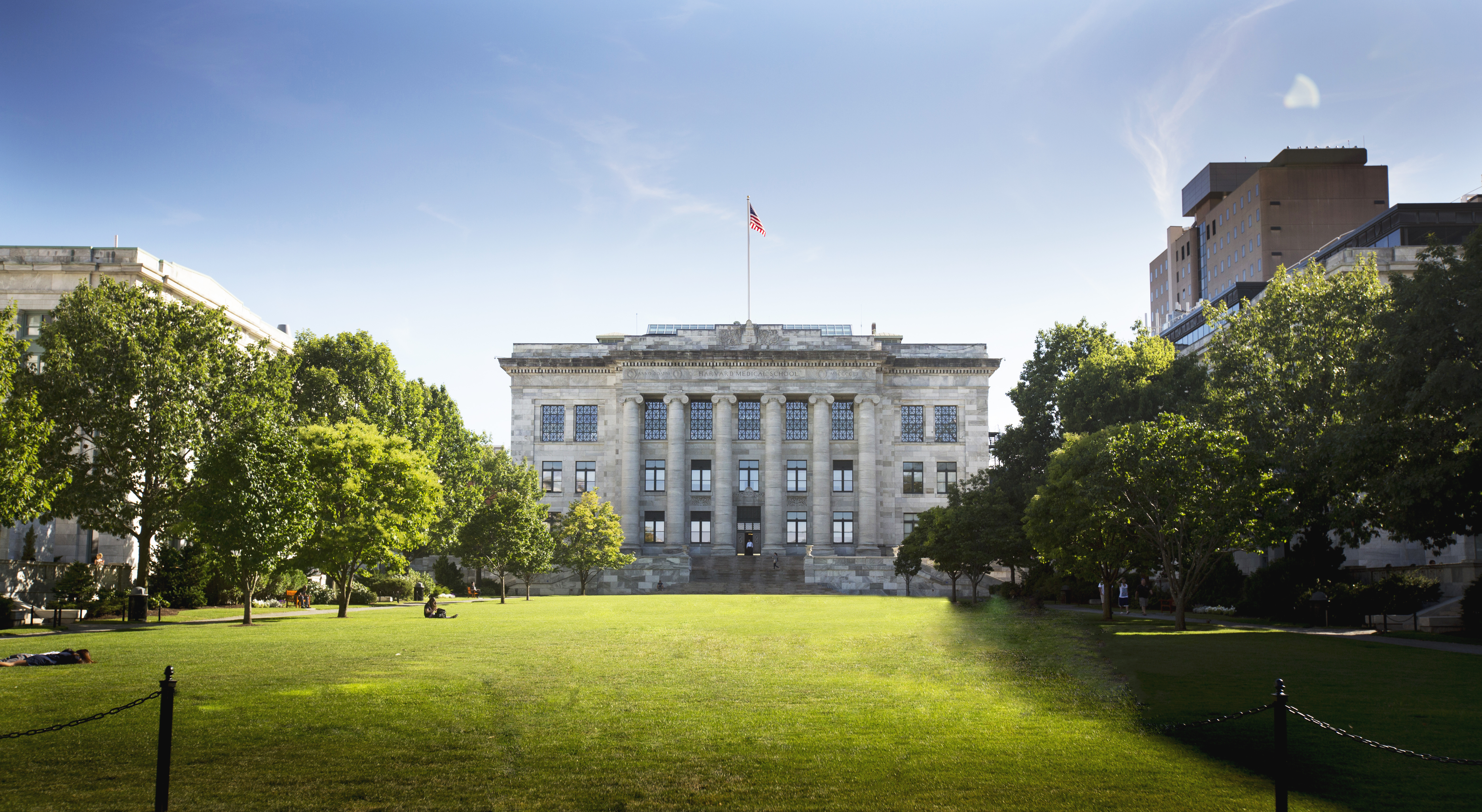 Harvard Medical School Quad with Gordon Hall in Background