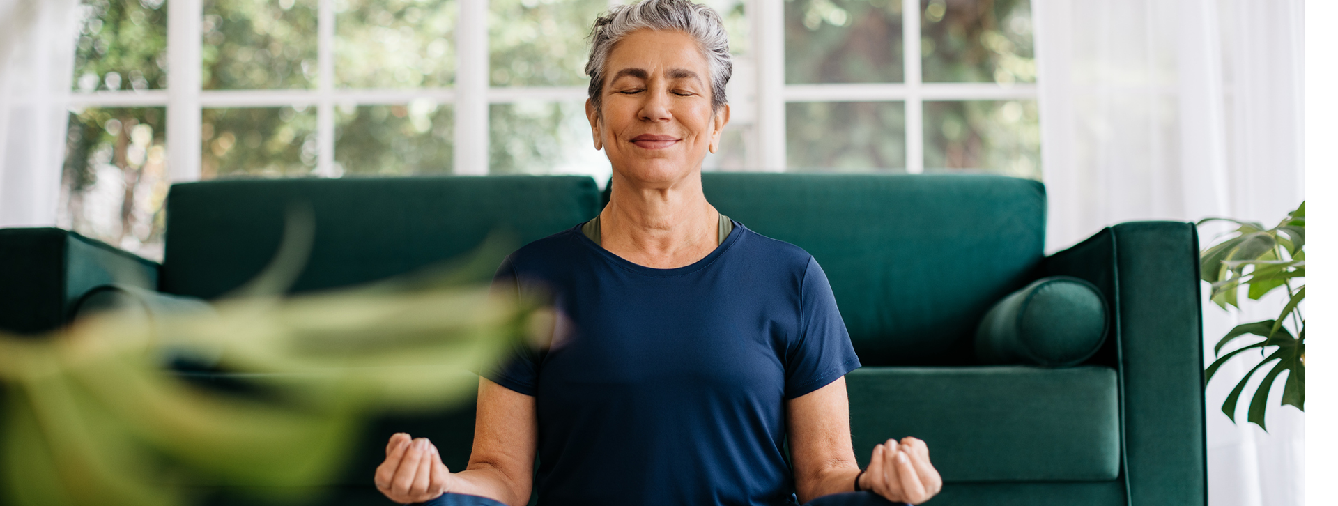 women meditating.