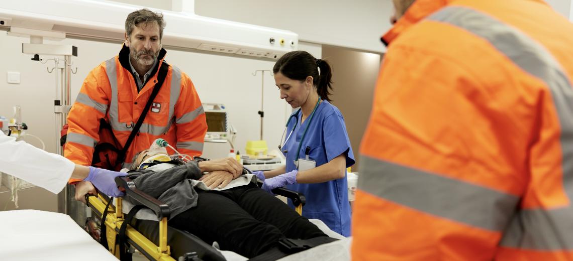 emt helping out a patient.